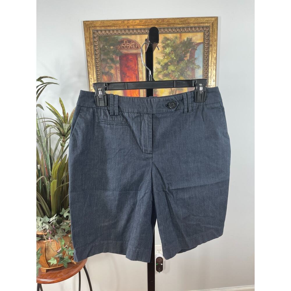 Ann Taylor Loft Riviera Bermuda Shorts Womens 6 Black Coastal Grandma Minimalist